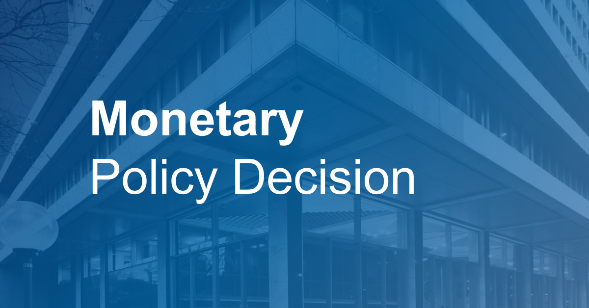 Déclaration du Conseil de la Banque de Réserve : Décision de Politique Monétaire |  Communiqués de presse