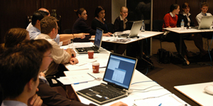 Photograph showing econometrics training at the 2005 Graduate Development Program.