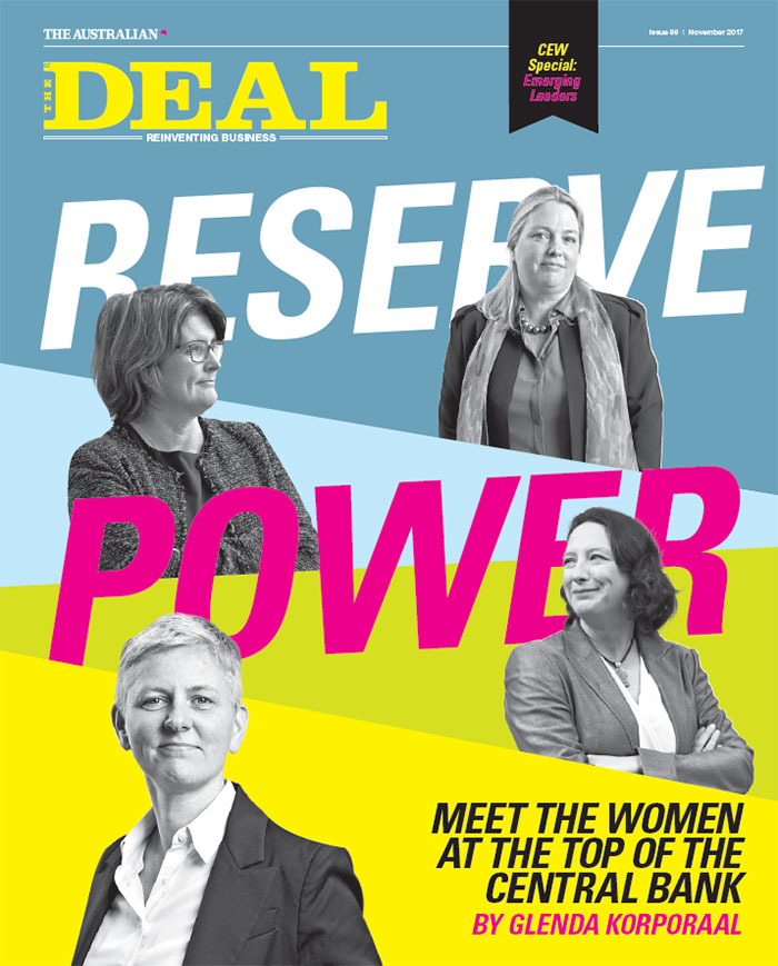 <em>The Deal</em> featured a number of senior women at the Bank including (clockwise from top left) Michele Bullock, Assistant Governor (Financial System); Marion Kohler, Head of Domestic Markets Department; Alex Heath, Head of Economic Analysis Department; and Luci Ellis, Assistant Governor (Economic)
