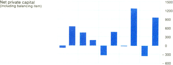 Graph Showing Net private capital