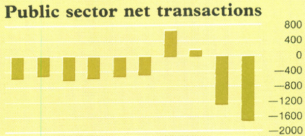Graph Showing Public sector net transactions