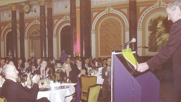 The Governor addressing a gathering of investors in London.