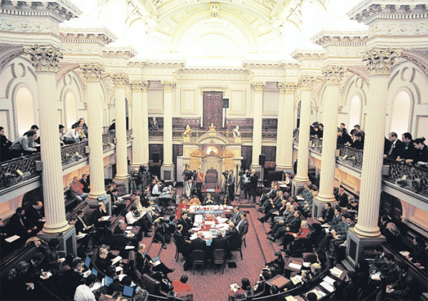 Appearance before the House of Representatives Standing Committee on Economics, Finance and Public Administration in the Legislative Council Chamber of the Victorian State Parliament, Melbourne, May 2001.