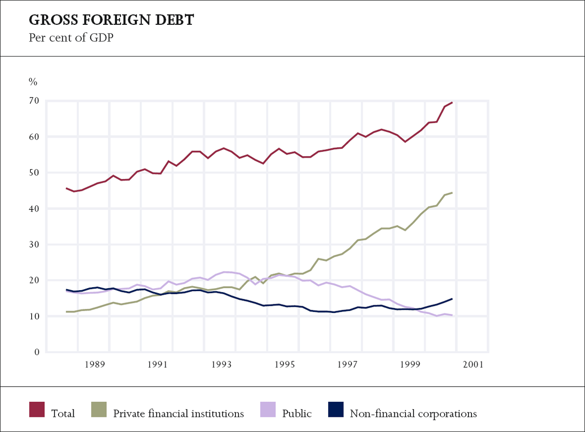 Graph showing Gross Foreign Debt