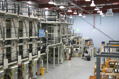 Photograph: Securency's new polymer substrate line, commissioned early in 2007, has doubled its production capcity.