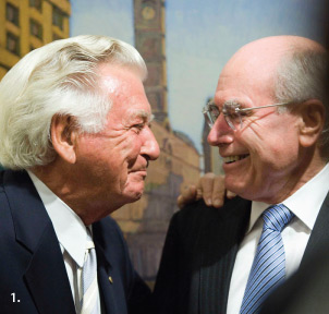 1. Bob Hawke (former Prime Minister and Reserve Bank Board member, on left) and John Howard (former Prime Minister and Treasurer)