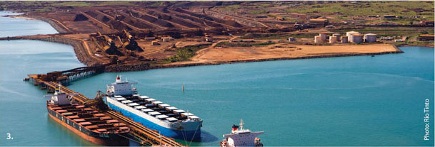 Ships at Rio Tinto's Parker Point Terminal in Western Australia.