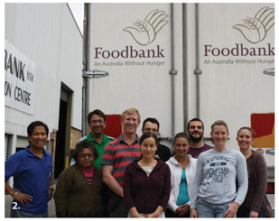 Photo of RBA Staff doing Volunteer work at Foodbank in December 2010