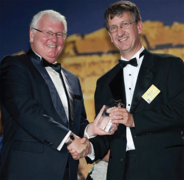 Michael Andersen, Note Issue Department, receives an award for the Banknotes microsite from Richard Haycock, Chairman, Currency Research, at the 2013 Currency Conference in Athens, June 2013