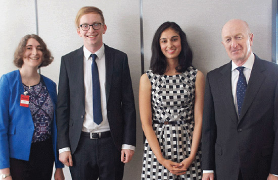 Governor Glenn Stevens presented the winners of the annual Reserve Bank of Australia and Economic Society of Australia essay competition with their prizes in October 2013