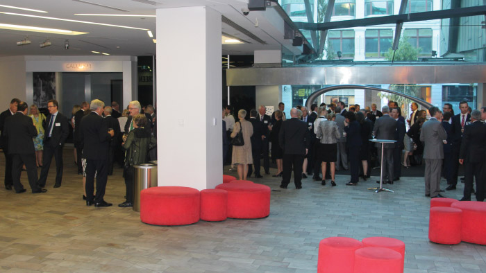 Senior members of the Melbourne community, prior to a dinner with the Reserve Bank Board at The Cube, Australian Centre for the Moving Image, March 2015