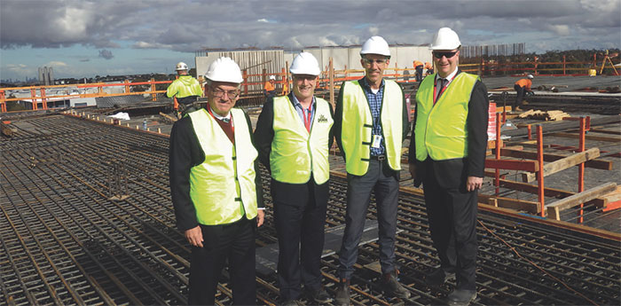 Frank Campbell (Assistant Governor, Corporate Services) with Grant Baldwin (Head of Facilities Management Department), Ed Jacka (Senior Manager, Facilities Management Department) and Michael Walker (Senior Manager, Facilities Management Department) at the National Banknote Site in June 2016