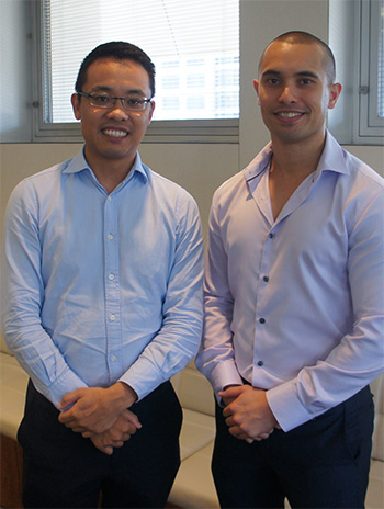 Intern Tui Nolan (right) with his supervisor Michael Tran (Domestic Markets Department), February 2017