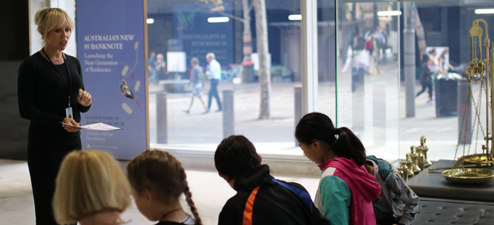 Kaja Troa (Information Department) speaking to students during school holidays, November 2016