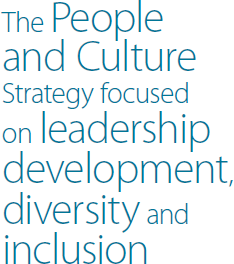 The People and Culture Strategy focused on leadership development, diversity and inclusion