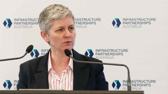 (Top) Assistant Governor (Economic) Luci Ellis speaking at an Infrastructure Partnerships Australia Leaders' Luncheon, Sydney, June 2018; (above left) Head of Domestic Markets Department Marion Kohler speaking at the Australian Securitisation Forum, Sydney, November 2017; (above right) Assistant Governor (Financial Markets) Christopher Kent speaking at the Debt Capital Markets Summit, Sydney, March 2018
