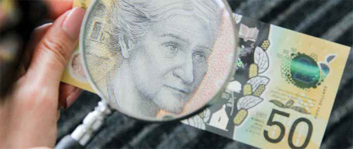 (Top) The new $50 banknote will be issued in October 2018 and features the same innovative security features that appear on the new $5 and $10 banknotes; the $50 banknote retains the portraits of Aboriginal writer and inventor David Unaipon and (middle) the first female member of an Australian parliament, Edith Cowan; (above) the new $50 banknote in production ahead of its October 2018 release