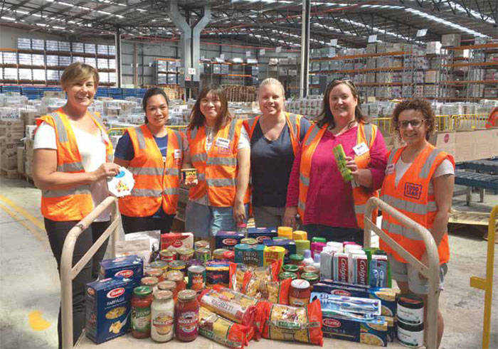 Note Issue Department staff in Craigieburn volunteered at Foodbank, Melbourne, January 2018
