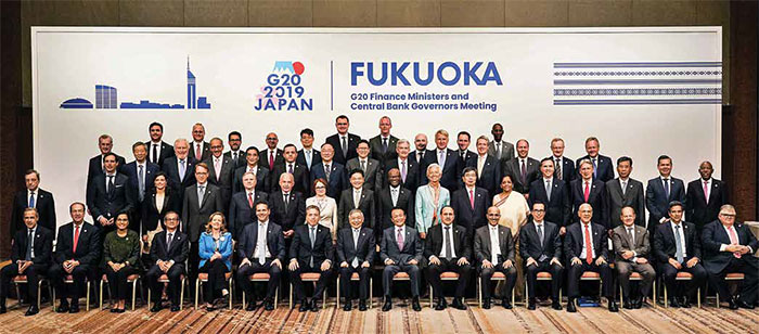 Governor Philip Lowe (third row, second from right) with participants at the G20 Finance Ministers and Central Bank Governors Meeting, Fukuoka, June 2019 Source: Mr Kazuki Watanabe