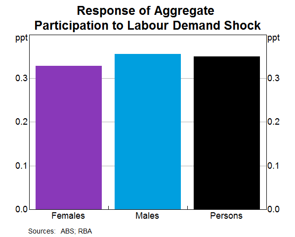 Graph 5: Response of Aggregate Participation to Labour Demand Shock