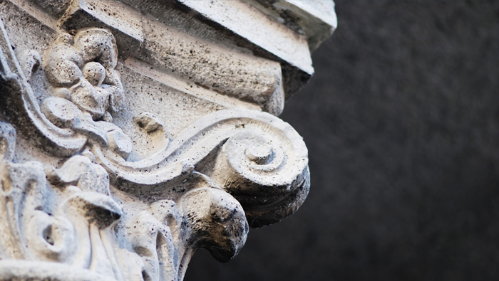 Detail of an old stone building's ornament.