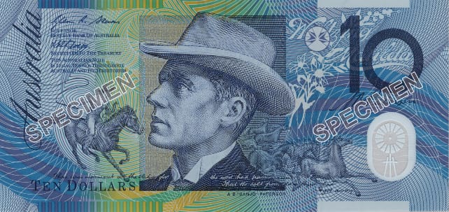 Image of first polymer series ten dollar note