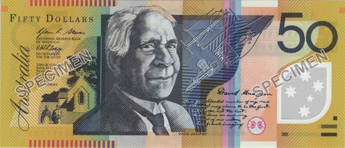 Image of first polymer series fifty dollar note