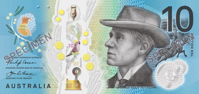 Image of second polymer series ten dollar note