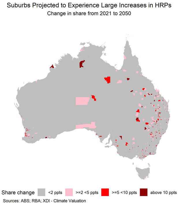 Graph 4: Suburbs Projected to Experience Large Increases in HRPs