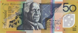 $50 note of the first polymer series.