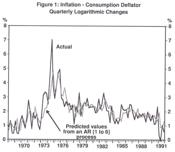 Figure 1: Inflation – Consumption Deflator Quarterly Logarithmic Changes