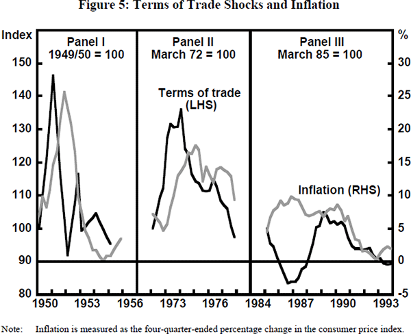 Figure 5: Terms of Trade Shocks and Inflation