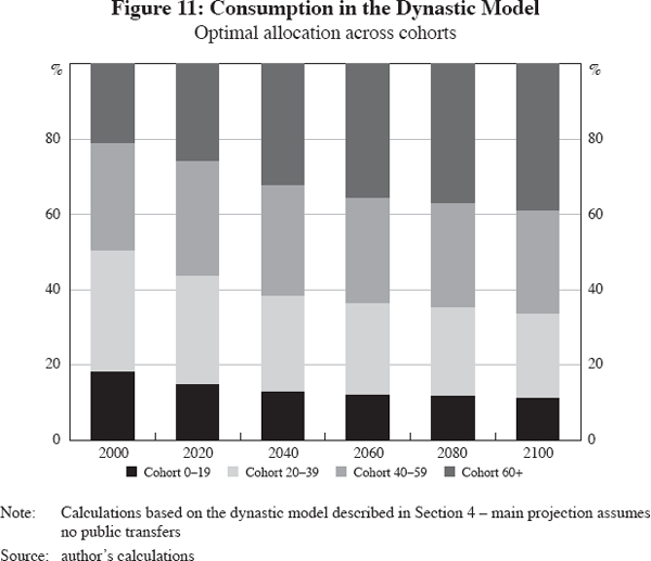 Figure 11: Consumption in the Dynastic Model