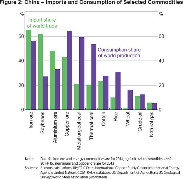 Figure 2: China – Imports and Consumption of Selected Commodities