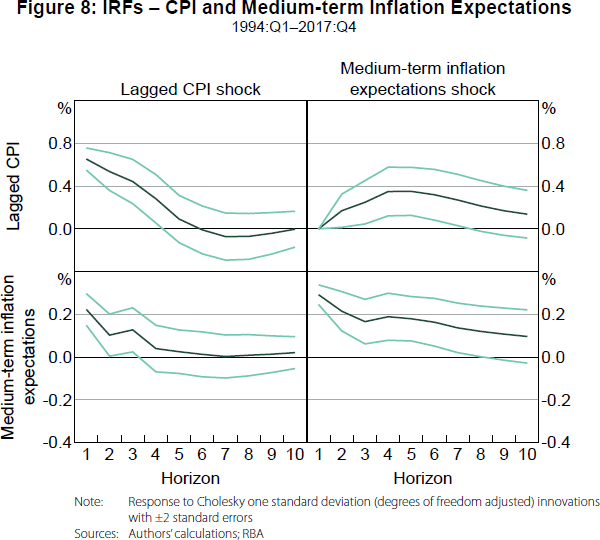 Figure 8: IRFs – CPI and Medium-term Inflation Expectations