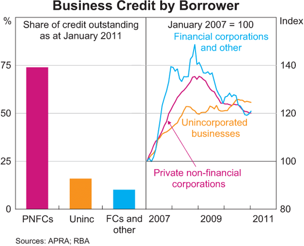 Graph 2.12: Business Credit by Borrower