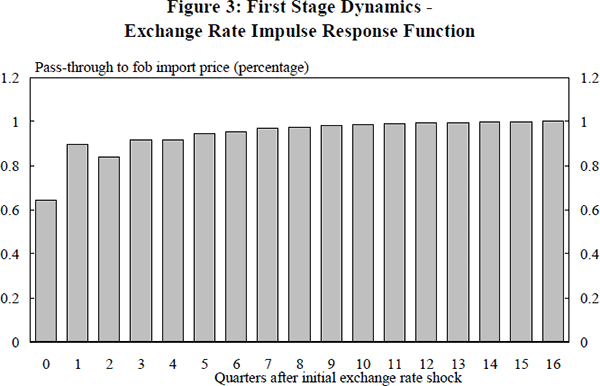 Figure 3: First Stage Dynamics – Exchange Rate Impulse Response Function