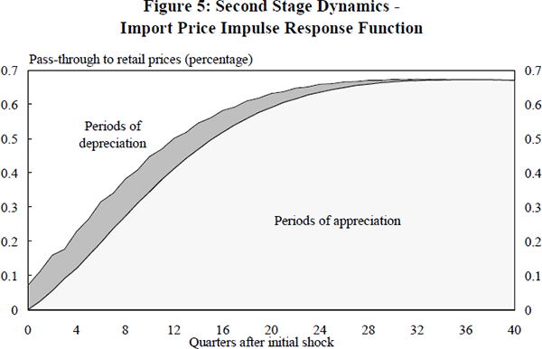 Figure 5: Second Stage Dynamics – Import Price Impulse Response Function