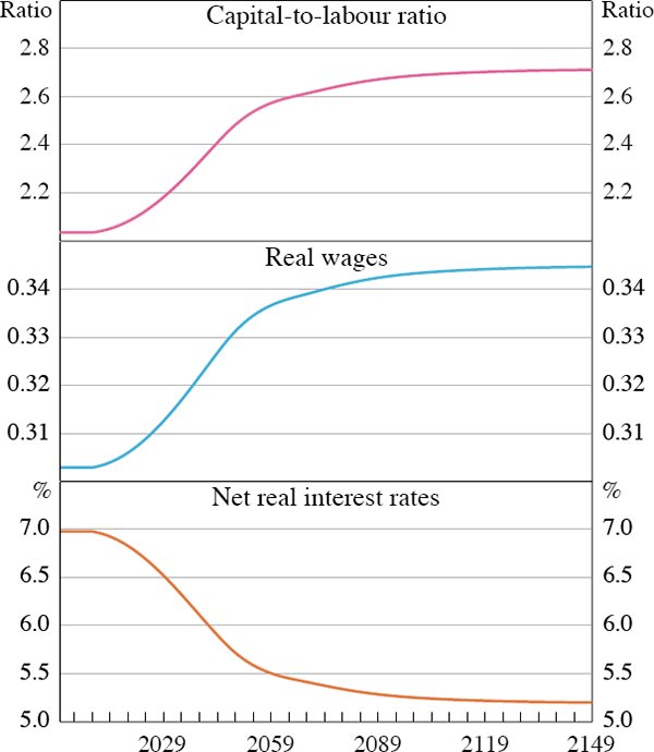 Figure 3: Transitional Dynamics – Fall in Fertility