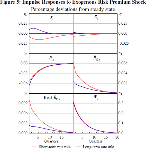 Figure 5: Impulse Responses to Exogenous Risk Premium 
Shock