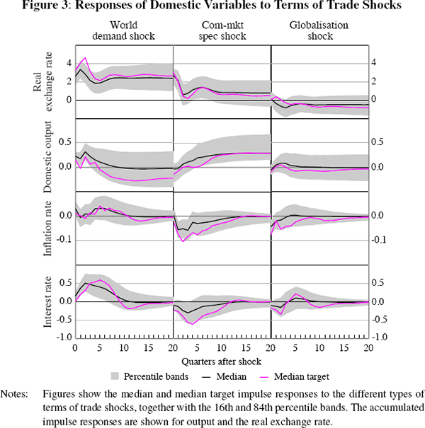 Figure 3: Responses of Domestic Variables to Terms 
of Trade Shocks