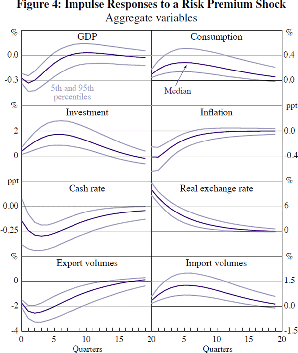 Figure 4: Impulse Responses to a Risk Premium Shock