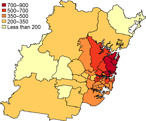 Figure 3: Sydney Zoning Effect Estimate by Local Government Area