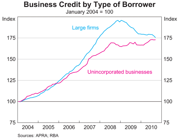 Graph 7: Business Credit by Type of Borrower
